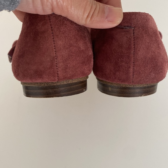 Voko Vital Suede Leather Red Mary Jane Flats - Picture 3 of 5